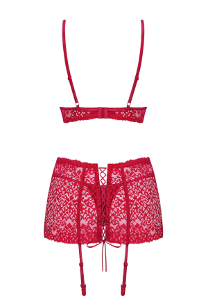 Czerwony komplet w specjalnym, modelującym fasonie