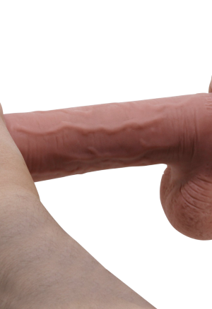 Realistyczne dildo z ruchomą skórą i przyssawką - 23 cm