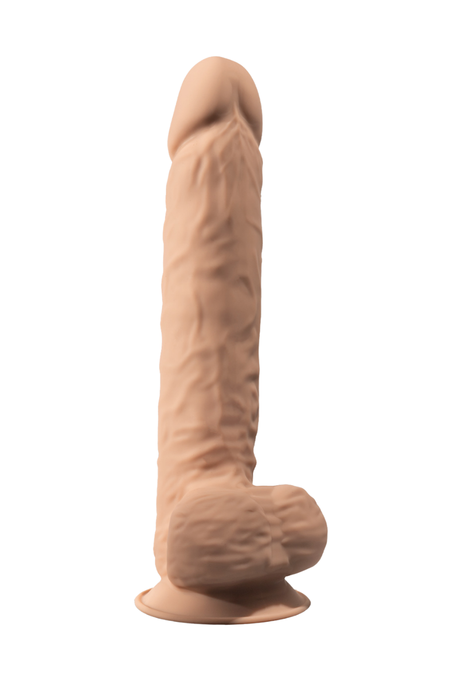 Realistyczne dildo z podwójną gęstością – silikon platynowy, elastyczny rdzeń - 26,6 cm