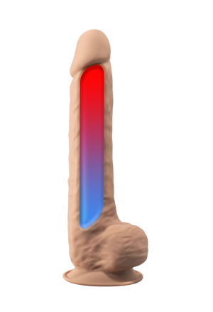 Realistyczne dildo z podwójną gęstością – silikon platynowy, elastyczny rdzeń - 26,6 cm