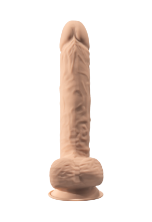 Realistyczne dildo z podwójną gęstością – silikon platynowy, elastyczny rdzeń - 26,6 cm