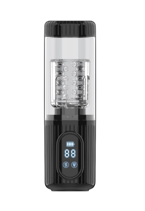 Automatyczny masturbator męski z ruchem rotacyjno-posuwistym oraz funkcją ssania