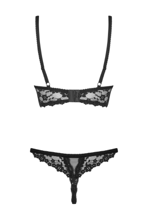 2-częściowy komplet z otwartymi majtkami, koronkowy