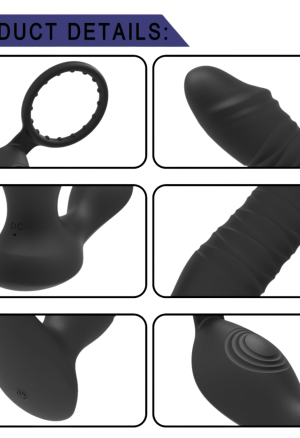 Masażer prostaty z ruchem posuwistym i sterowaniem aplikacją