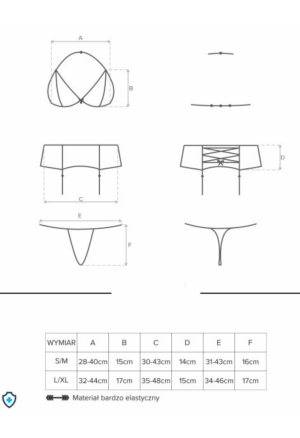 Zalotny, 3-częściowy komplet z koronkową falbanką
