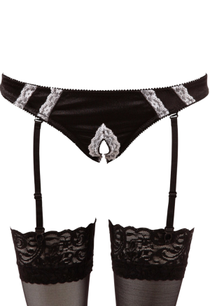 Uroczy kostium słodkiej pokojówki z otwartym krokiem