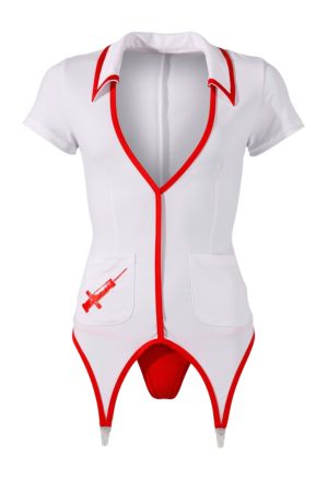 Przebranie ponętnej pielęgniarki z zapięciem do pończoch