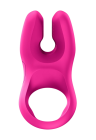 Różowy pierścień erekcyjny z wibracjami dla par z dwoma silnikami