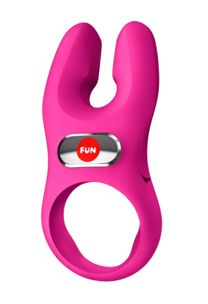 Różowy pierścień erekcyjny z wibracjami dla par z dwoma silnikami