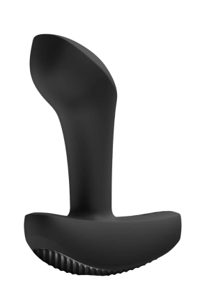 Kompaktowy, wibrujący korek analny z 12 programami w czarnym kolorze