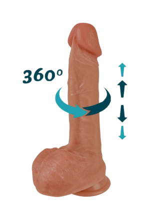 Silikonowe dildo z ruchem posuwisto-rotacyjnym, wibracją i funkcją podgrzewania – sterowanie pilotem