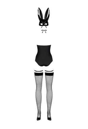 Strój króliczek z maską na twarz, chokerem i pończochami