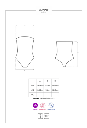 Strój króliczek z maską na twarz, chokerem i pończochami