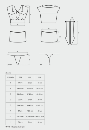 4-częściowy kostium uczennicy z podkolanówkami - S/M