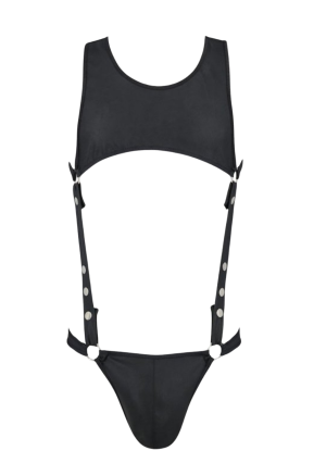 Skąpe, męskie body w kolorze czarnym