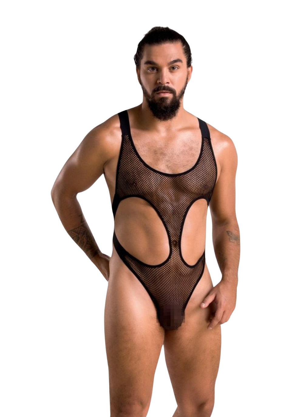 Niesamowicie seksowne, męskie body z kuszącej siateczki