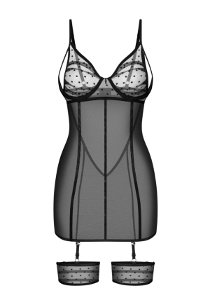 Dopasowana, czarna koszulka z fiszbinami