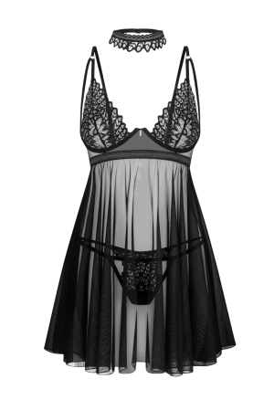 Efektowna koszulka z chokerem w zestawie