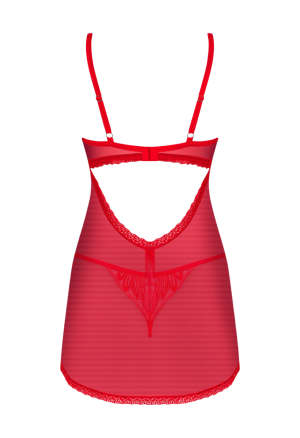 Czerwona koszulka z delikatnej siateczki oraz kwiatowej koronki