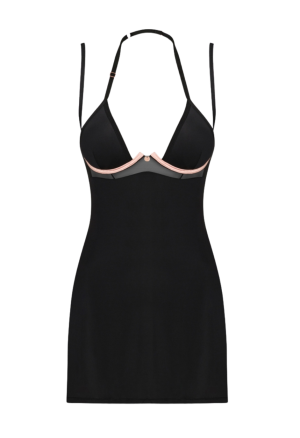 Klasyczna, czarna koszulka z oryginalną różową fiszbiną