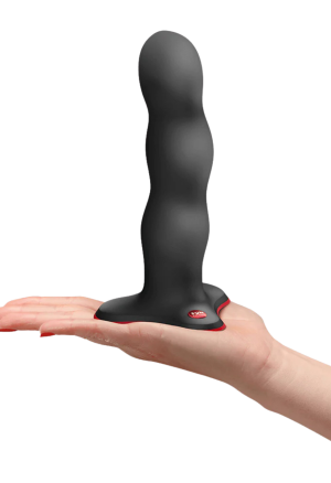 Silikonowe dildo z kulkami masującymi i przyssawką - 18,5 cm