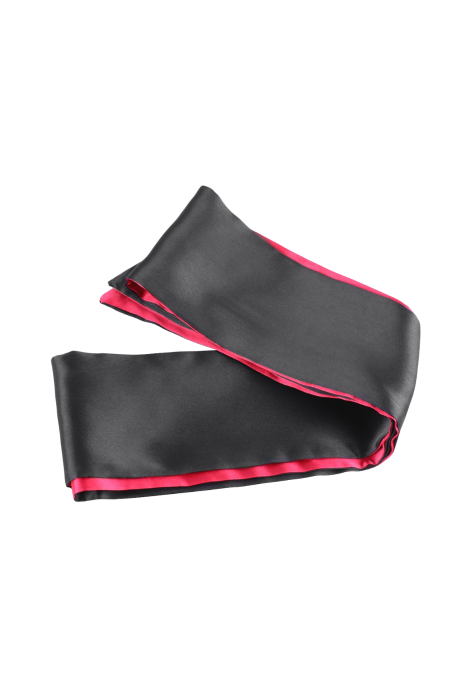 Dwustronna, satynowa opaska na oczy w czarnym lub czerwonym kolorze
