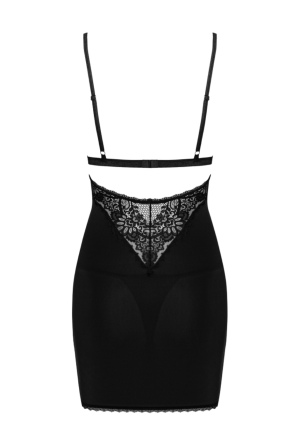 Zmysłowa koszulka ze wstawką z elastycznej koronki w kolorze czarnym