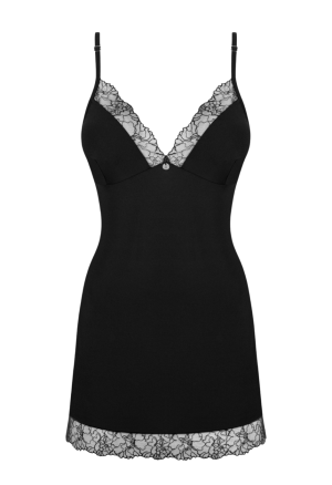 Ponętna koszulka oraz stringi zdobione haftowanym tiulem