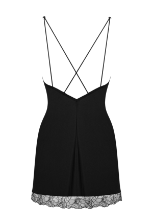 Ponętna koszulka oraz stringi zdobione haftowanym tiulem