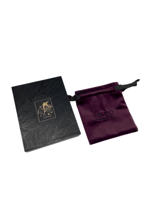 Delikatny, skórzany choker ze złotym ringiem