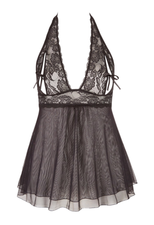 Powabna koszulka z siateczki z małymi kokardkami - Plus Size