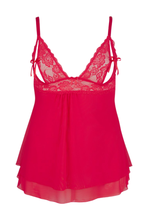 Gorąca do czerwoności koszulka z siateczki - Plus Size