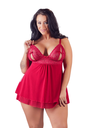 Gorąca do czerwoności koszulka z siateczki - Plus Size