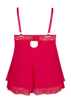 Gorąca do czerwoności koszulka z siateczki - Plus Size