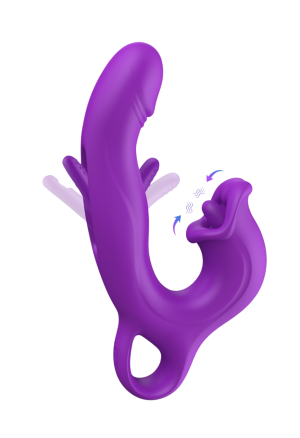 Wibrator do punktu G z ruchem flapping i ustami do stymulacji łechtaczki