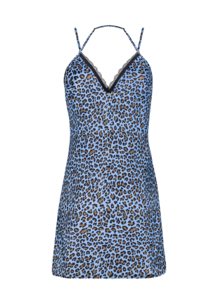 Koszulka damska w błękitnym kolorze ze wzorem panterki