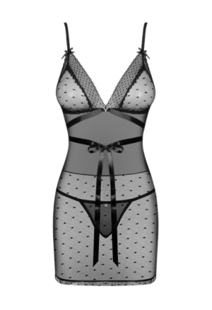 Czarna koszulka z przezroczystej siateczki