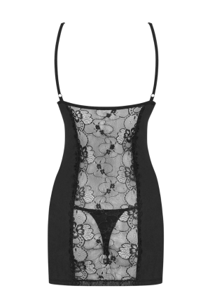 Koszulka z kwiatową koronką w kolorze czarnym