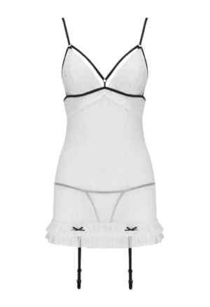 Zmysłowa, biała sukienka z koronką i tiulem