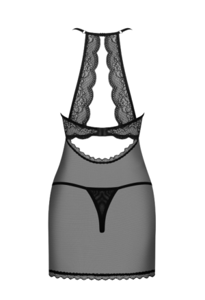 Prześwitująca, delikatna koszulka z perełkami - odkryty biust