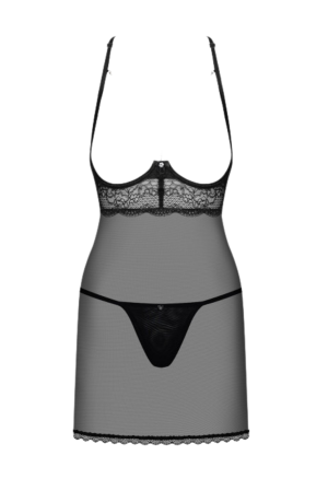 Prześwitująca, delikatna koszulka z perełkami - odkryty biust