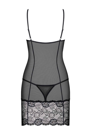 Seksowna koszulka z drobnej siateczki - kwiatowe motywy