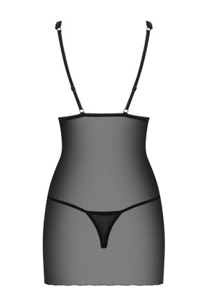 Czarna, kusząca koszulka na ramiączkach z koronką