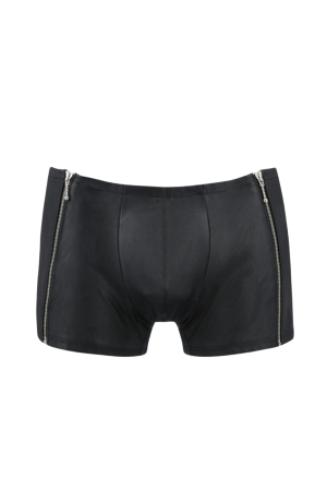 Wyrafinowane, czarne bokserki męskie z suwakami po bokach