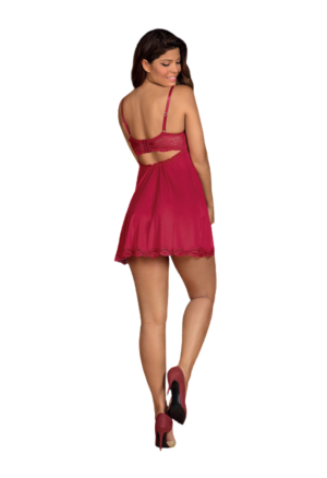 Piękna babydoll z dużymi miseczkami w czerwonym, walentynkowym kolorze