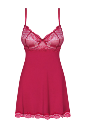 Piękna babydoll z dużymi miseczkami w czerwonym, walentynkowym kolorze