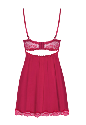 Piękna babydoll z dużymi miseczkami w czerwonym, walentynkowym kolorze