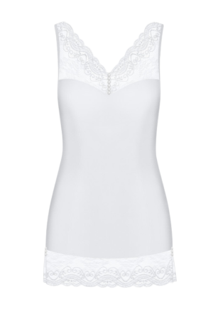 Elegancka koszulka ze  zdobieniami, biała