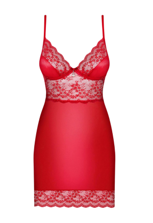 Czerwona, zmysłowa koszulka z koronkową górą
