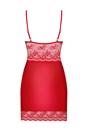 Czerwona, zmysłowa koszulka z koronkową górą